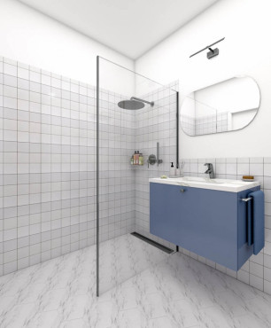 Łazienka w stylu klasycznym z prysznicem