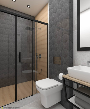Łazienka w stylu loft z kabiną prysznicową