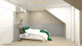 Sypialnia Art Deco z łóżkiem kontynentalnym