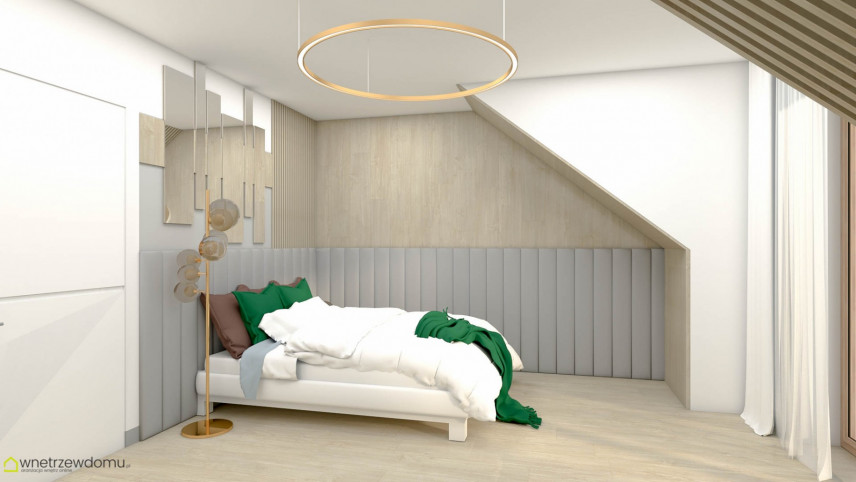 Sypialnia Art Deco z łóżkiem kontynentalnym