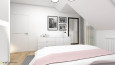 Sypialnia z białymi ścianami