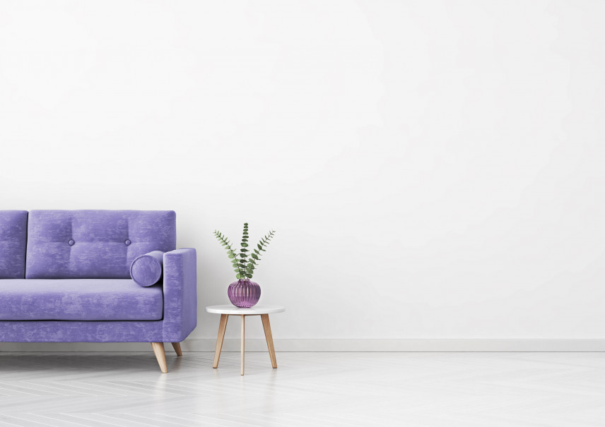 Stylowa fioletowa sofa