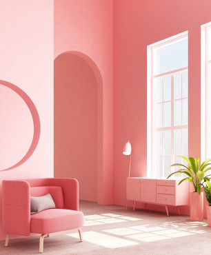 Salon w różowych kolorach
