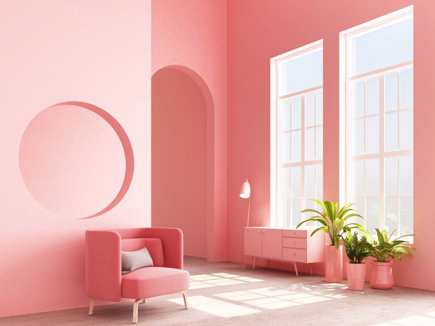 Salon w różowych kolorach