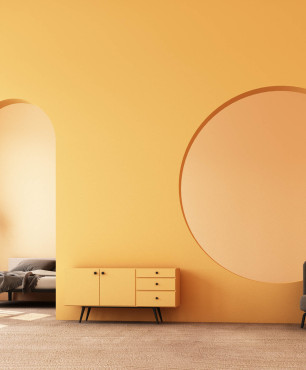 Salon z żółtymi ścianami