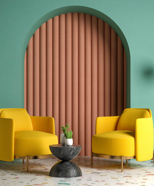 Salon z zielonymi ścianami