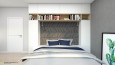 Sypialnia w stylu nowoczesnym z tapicerowanymi panelami