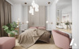 Sypialnia z dodatkami Art Deco i fotelem w stylu glamour