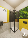 Projekt łazienki z ogrodem wertykalnym na ścianie