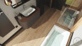 Projekt łazienki z wanną akrylową w podłodze