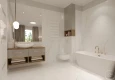 Łazienka w bieli z wanną prostokątną