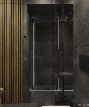 Projekt łazienki w stylu industrialnym z prysznicem