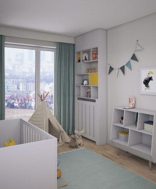 Projekt pokoju dziecięcego z meblami w stylu skandynawskim