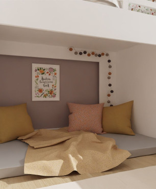 Nowoczesne łóżko piętrowe w stylu skandynawskim