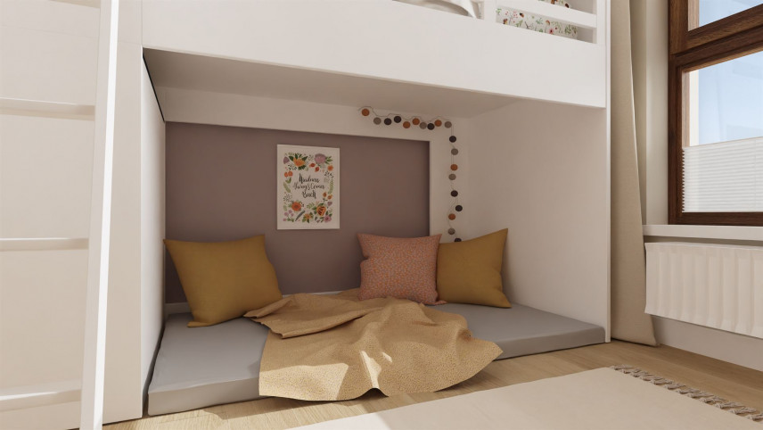 Nowoczesne łóżko piętrowe w stylu skandynawskim