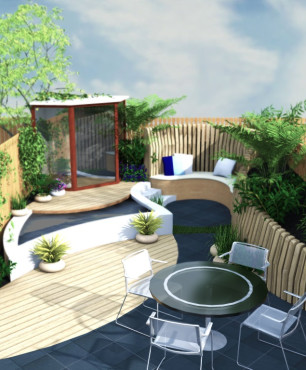 Funkcjonalny ogród z sauną