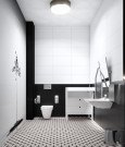 Czarno-biała łazienka dla osób niepełnosprawnych