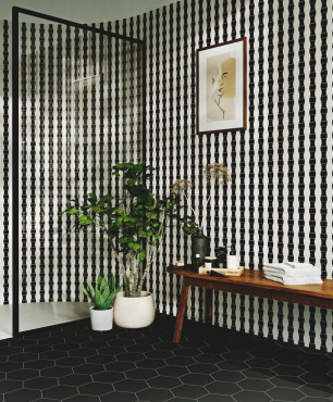 Aranżacja łazienki z płytkami z kolekcji Modernizm by Maja Ganszyniec