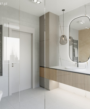 Łazienka z dwoma lustrami w kształcie elipsy