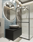 Łazienka w stylu lekko industrialnym z prysznicem
