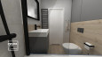 Mała i funkcjonalna łazienka z wanną oraz umywalką nablatową