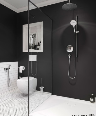 Piękna, wyjątkowa łazienka black & white w kolekcji KLUDI BOZZ