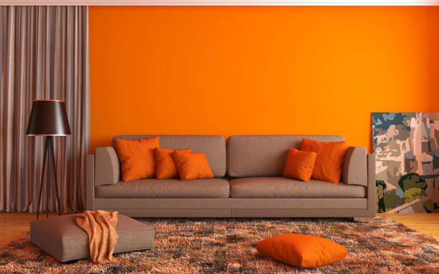 Salon w kolorze pomarańczowym