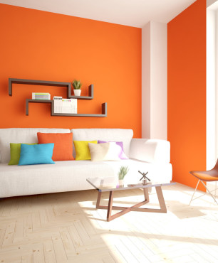 Salon w kolorze pomarańczowym