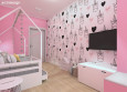 Pokój dziewczynki z tapetą w jednorożce na ścianie