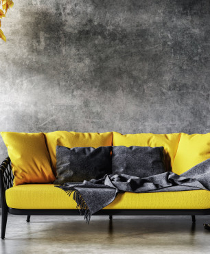 Czarno-żółta sofa
