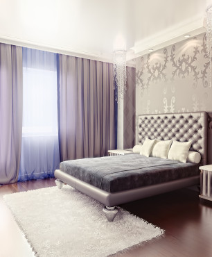 Sypialnia w stylu glamour