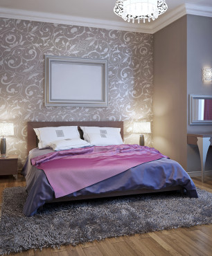 Sypialnia glamour z dużym łóżkiem