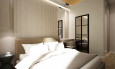 Sypialnia z lampami wiszącymi
