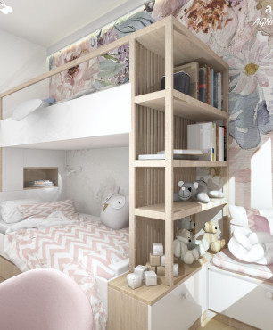 Pokój dziewczynki z łóżkiem piętrowym