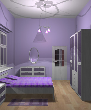 Projekt fioletowej sypialni