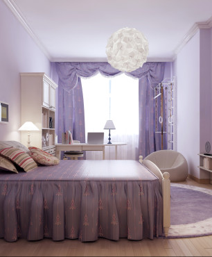 Fioletowa sypialnia
