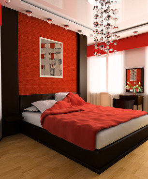 Projekt czerwonej sypialni