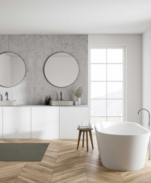 Biało-szara łazienka w stylu skandynawskim