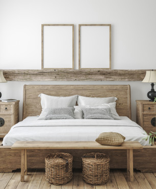 Elementy drewniane w sypialni