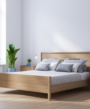Drewniane łóżko kontynentalne