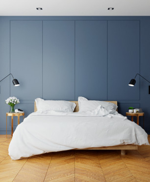 Projekt sypialni z niebieskimi ścianami