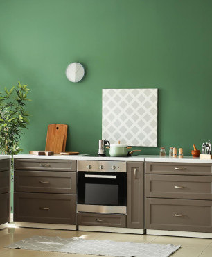 Zielony kolor ścian w kuchni