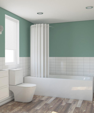 Aranżacja łazienki z zielonymi ścianami