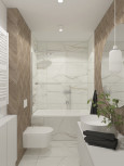 Łazienka z marmurową ścianą