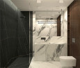 Projekt łazienki z marmurowymi kaflami