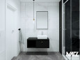 Projekt biało-czarnej łazienki