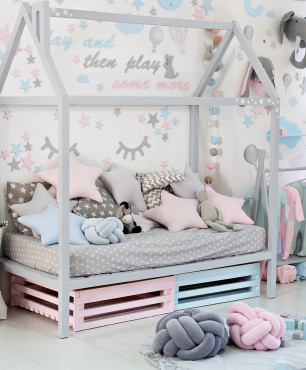 Przytulny pokój  dla dziecka w kolorach pastelowych