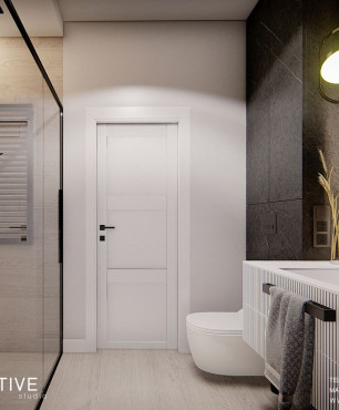 Łazienka w stylu loft z prysznicem