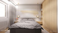 Sypialnia z designerską ścianą