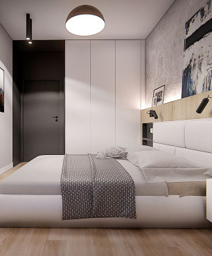 Aranżacja sypialni z tapicerowanym łóżkiem